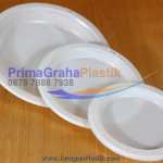 Piring Plastik Datar 6 inch, 7 inch, 9 inch Untuk Kue,Nasi Dll (Stock : Ready)