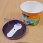 Paper Cup Ice Cream Durian Mini 4 Oz “Termasuk Sendok & Tutup Inject” (Stock : Ready)