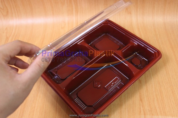 Box Bento 3 & 4 Sekat - Merah Hitam (5)