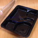 Box Bento Mika – Hitam “5 Sekat” (Stock : Ready)