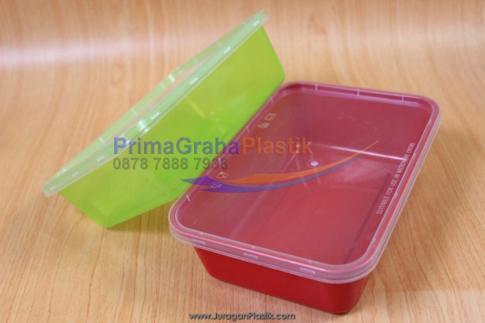 Kotak Microwave SANPAK Warna Merah & Hijau Stabilo (5)