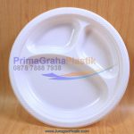 Piring Plastik Datar 10 Inch Sekat 3 (Stock : Ready)