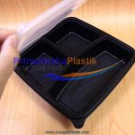 Lunch Box Bento Microwave & Freezer 3 Sekat – Hitam / Black “Imported” (Stock : Ready)